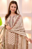 Zahra Serenity Soft Muslin Printed Suit Set with Lace Detailing