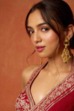 Aarohi Crimson – Designer Rangoli Silk Bollywood Saree