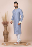 Subtle Grey Elegance Viscose Men’s Kurta Pajama Set