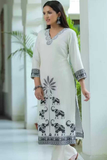 Royal Ivory – Pure Muslin Jacquard 3-Piece Suit Set with Temple & Elephant Art
