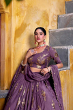 Regal Chocolate Crush Embroidered Lehenga Set
