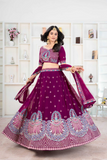 Faux Georgette Embroidered Lehenga Choli with Dupatta