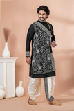 Royal Black Embroidered Men’s Kurta Pajama Set