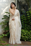 Soft Off-White Silk Organza Saree