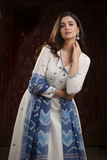 Ivory Breeze Roman Silk Anarkali Kurti Set with Digital Print Dupatta