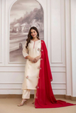 Ivory Blossom Grace – Chanderi Embroidered Suit Set