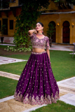 Regal Purple Rangoli Crush Lehenga