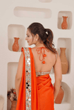 Amber Glow Premium Rangoli Silk Mirror Work Saree - kavyo.in