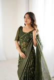 Georgette Silk Saree with Foil Work, Small Lace & Zalar Border