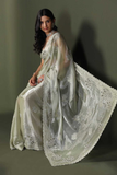 Sage Heirloom Cutwork Saree