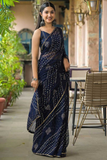 Midnight Elegance Georgette Silk Saree