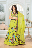 Embroidered Faux Georgette Butterfly Lehenga Choli with Dupatta