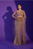Rosé Shimmer Net Saree with Sequin & Zari Work
