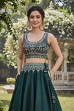Emerald Green Tapeta Silk Zari Embroidered Lehenga Set