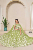 Graceful Soft Crush Organza Silk Lehenga with Intricate Work