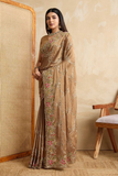 Golden Grace Rangoli Silk Saree with Multi Embroidery & Cutwork Border