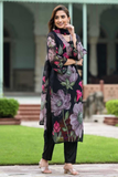 Black Georgette Kurta Pant Dupatta Set