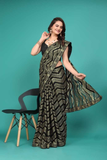 Premium Black Georgette Saree with All-Over Sequin Embroidery & Elegant Border