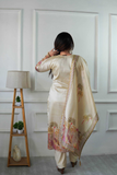 Ivory Bloom Pure Assam Silk Embroidered Suit Set