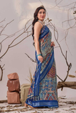 Boho Patola Premium Linen Cotton Digital Print Saree