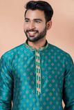 Banarasi Dhupion Royal Teal Kurta Pajama Set