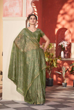 Elegant Twill Net Saree with Two-Tone Sequins & Beads Embroidery