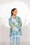 Premium Blue Floral Cotton Co-ord Set