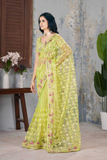 Designer Butterfly Net Saree with Aari Embroidery & Foil Work