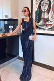 Midnight Glam Georgette Saree with Japan Satin Blouse