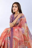 Coral Abstract Erode Anmol Silk Saree