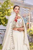 Ivory Garden Embroidered Vichitra Silk Lehenga Choli Set with Dupatta