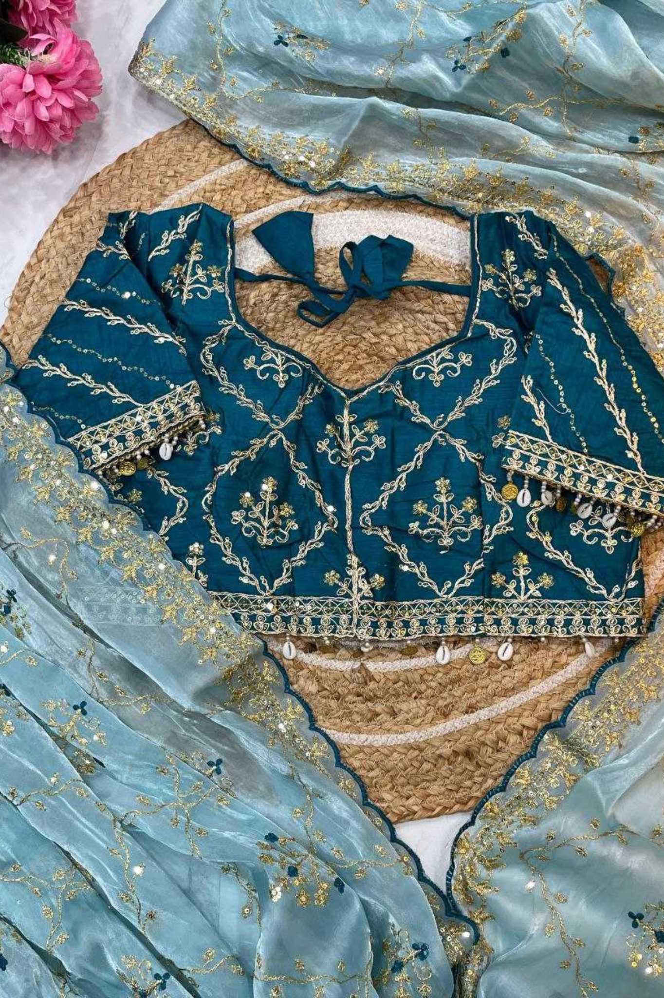 Nayara Elegance Pure Soft Zimmy Chu Silk Saree with Embroidered Blouse - kavyo.in