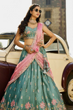 Poly Georgette Embroidered Lehenga Choli with Dupatta