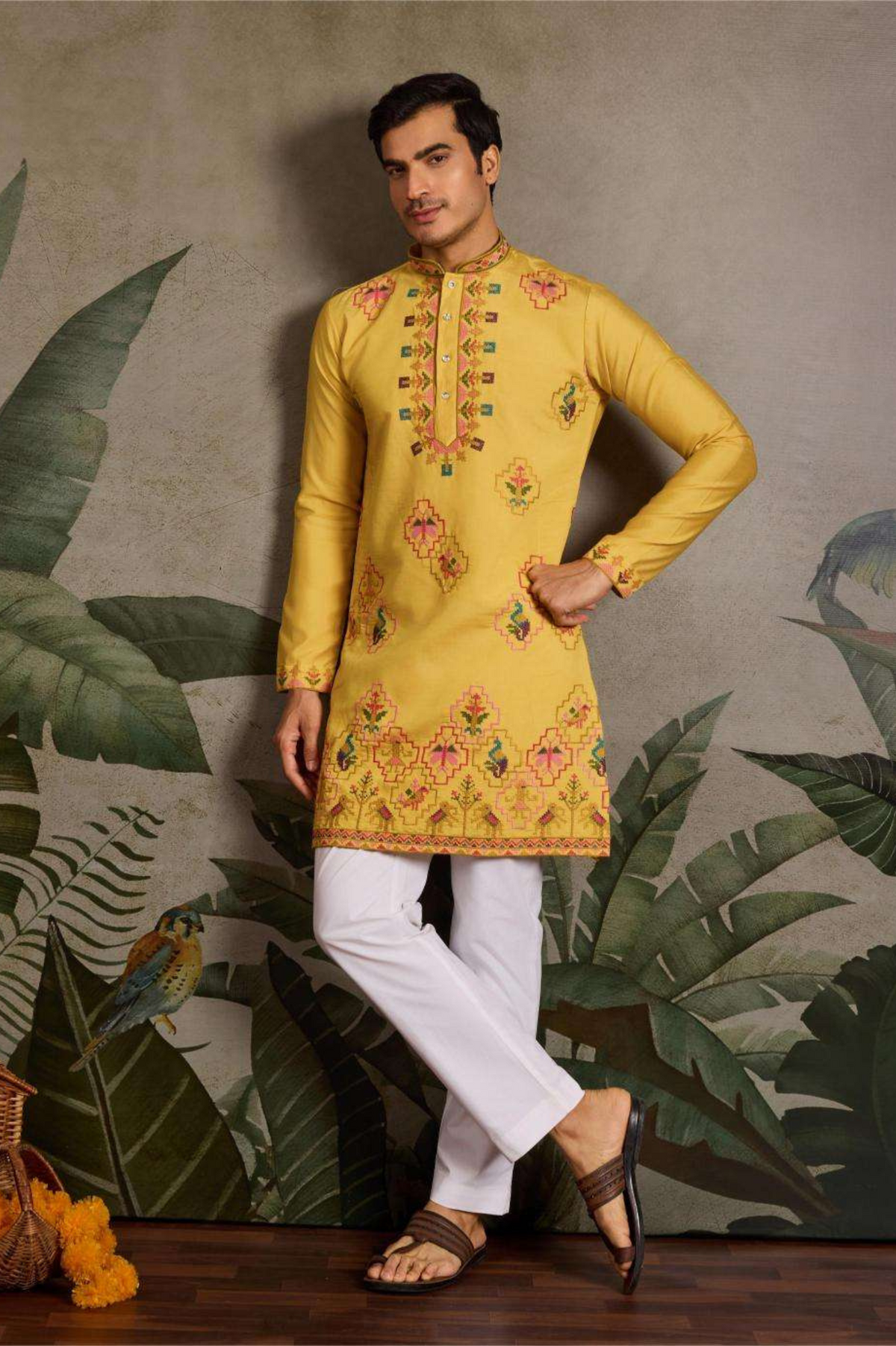 Yellow Embroidered Kurta Set