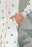 White Viscose Silk Embroidered Kurta Set