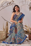Boho Patola Premium Linen Cotton Digital Print Saree