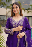 Noor-e-Purple Embroidered Sharara Suit Set
