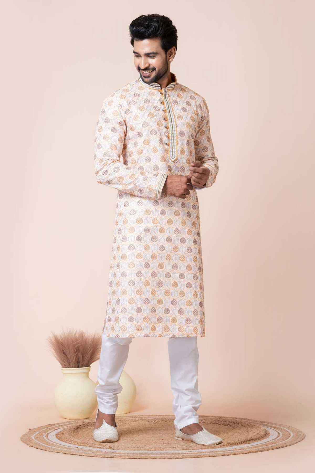 Elegant Mono Cotton-Poly Kurta Pajama Set for Men