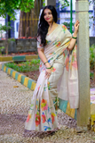 Tulip Tussar Heavy Handloom Silk Digital Print Saree