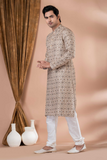 Heavy Cotton Printed Men’s Kurta Pajama Set