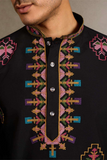Black Embroidered Kurta Set