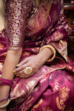Magenta Kanjivaram Banarasi Silk Saree with Rich Zari Weaving & Jacquard Blouse