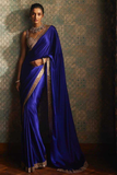 Rakul Preet Inspired Royal Blue Satin Silk Saree with Original Mirror and Embroidery Work