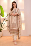 Zahra Serenity Soft Muslin Printed Suit Set with Lace Detailing