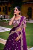 Regal Purple Rangoli Crush Lehenga