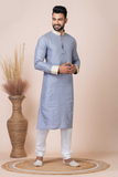 Subtle Grey Elegance Viscose Men’s Kurta Pajama Set