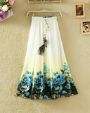 Blue Blossom Silk Skirt