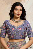 Elegant Moss Chiffon Embroidered Saree