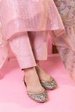 Blush Aura – Embroidered Roman Silk Kurta Pant Dupatta Set