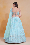 Georgette Sequins Embroidered Lehenga Set